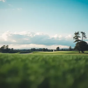 Scenic view of a Minnesota golf course with hills and trees