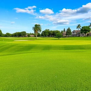 Golfers participating in a tournament at a golf course.