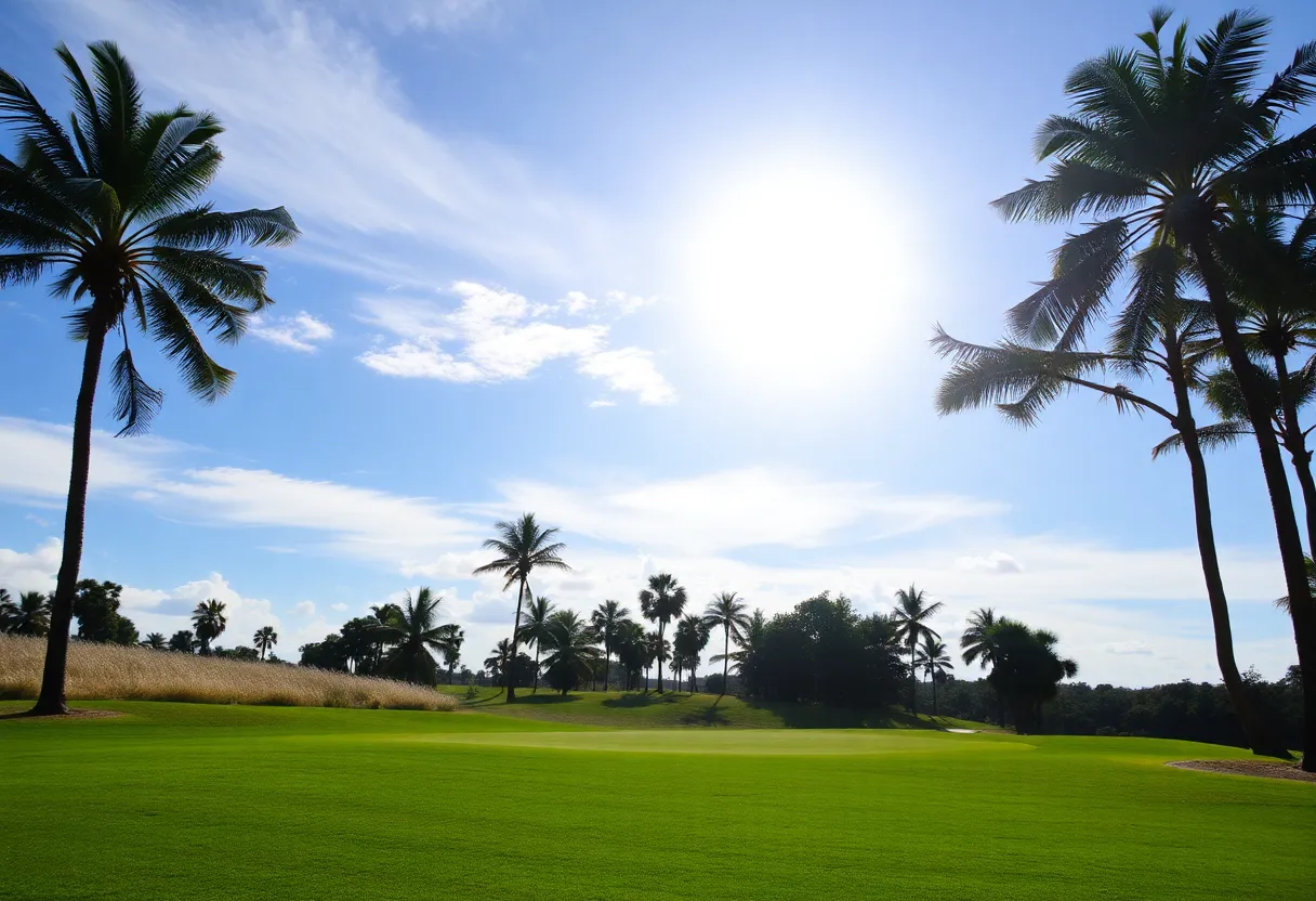 A picturesque golf course landscape at the Founders Cup location in Menlo Park.