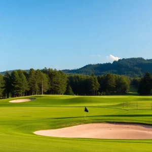 A view of Augusta National Golf Club during a tournament.