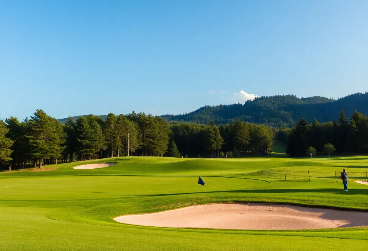 A view of Augusta National Golf Club during a tournament.