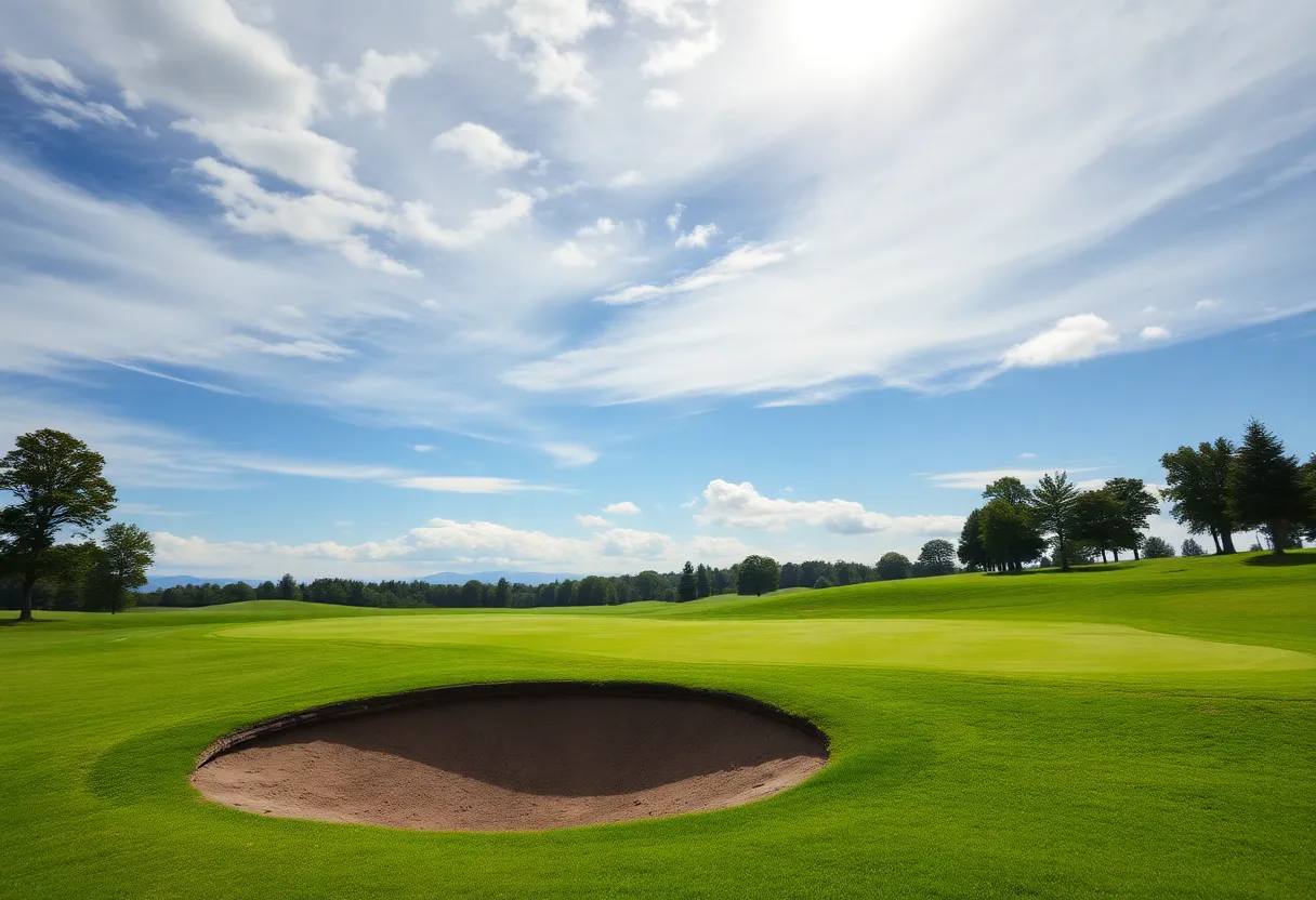 Golf course featuring efficient irrigation practices in arid climate