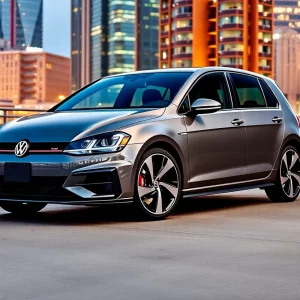 A 2025 Volkswagen Golf GTI parked in Denver