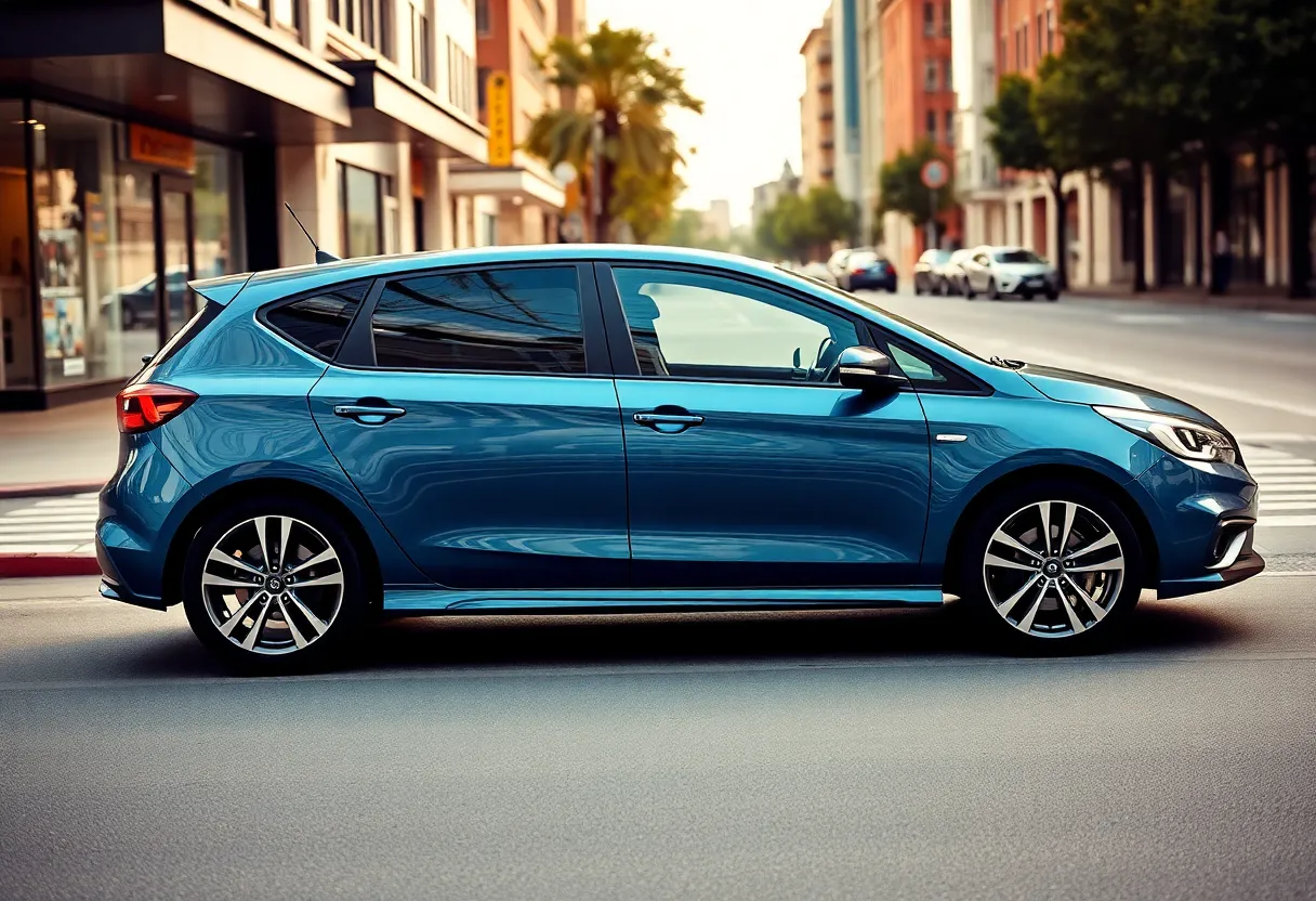 2025 Volkswagen Golf GTI parked on city street
