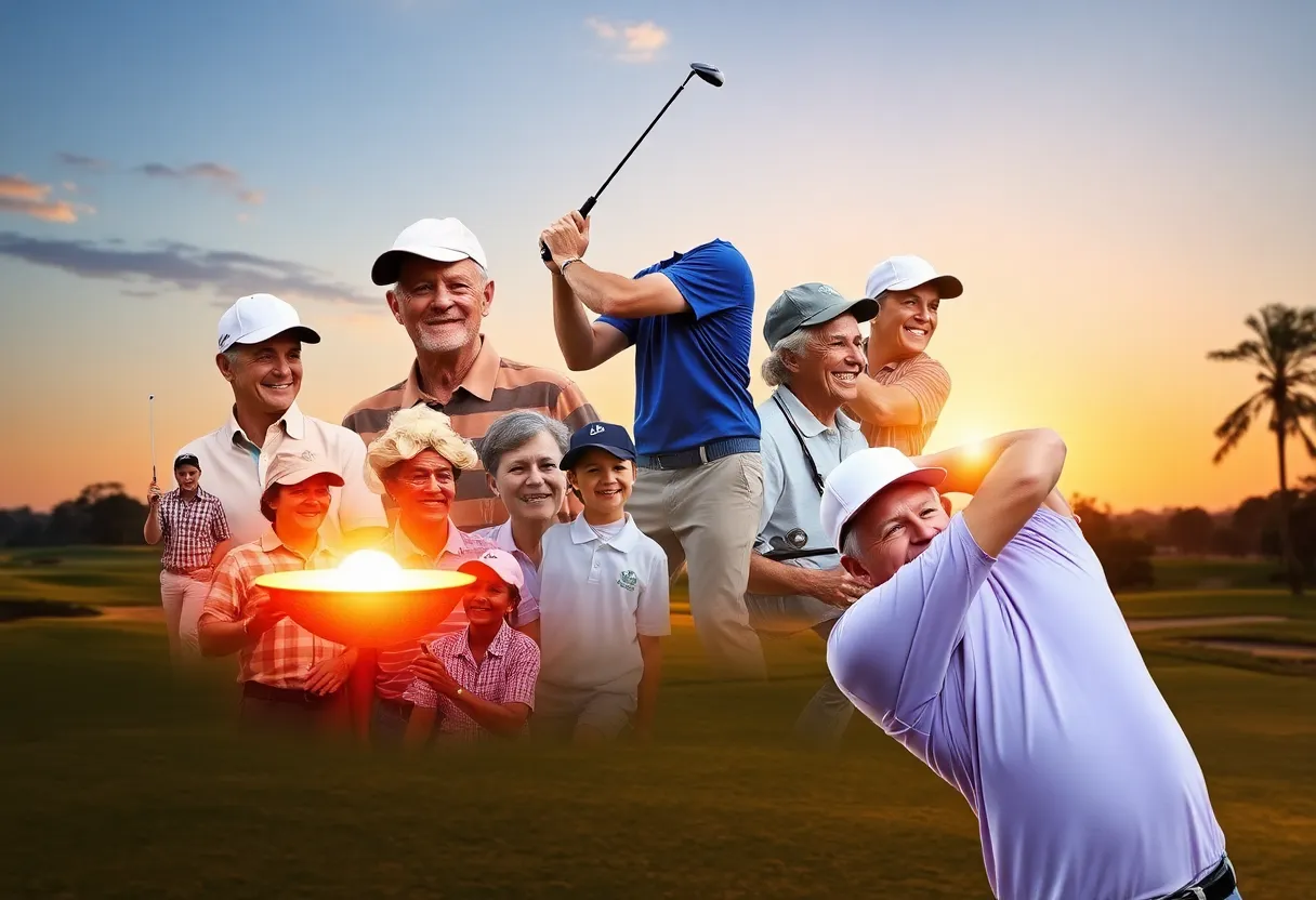 Collage of August 20 events related to golf and history