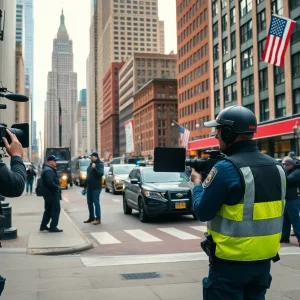 Filming scene for Boston Blue in downtown Boston