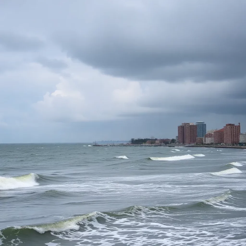 Boston coastal view illustrating changing weather conditions