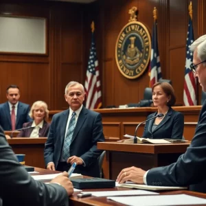 Courtroom scene related to bribery case involving Boston councilor