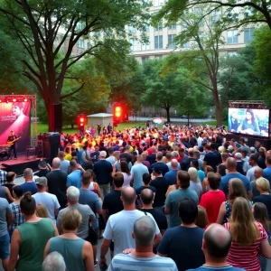 Crowd enjoying free cultural events in Boston parks