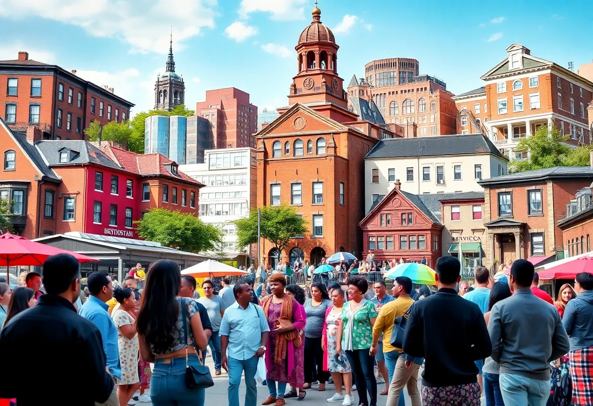 A collage representing the diversity and inclusion in Boston's neighborhoods