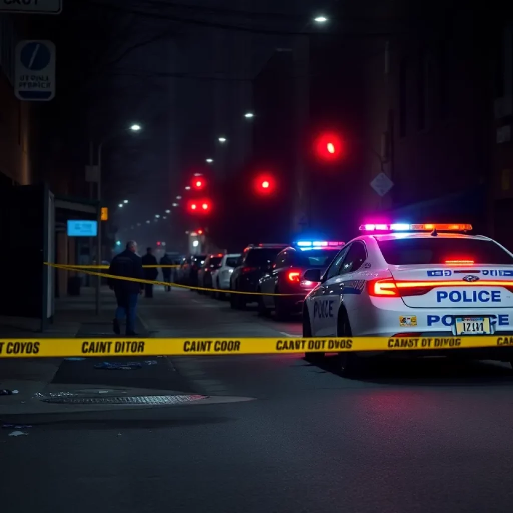 Police presence in an urban area known for drug crime