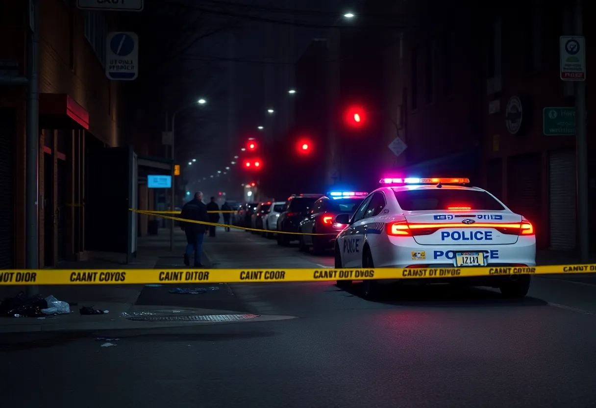 Police presence in an urban area known for drug crime