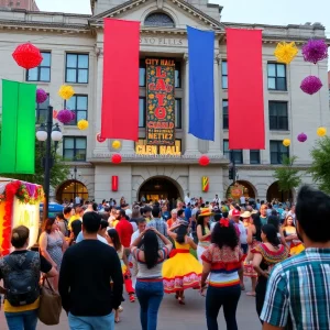 Crowd enjoying the Fiesta en la Plaza festival in Boston