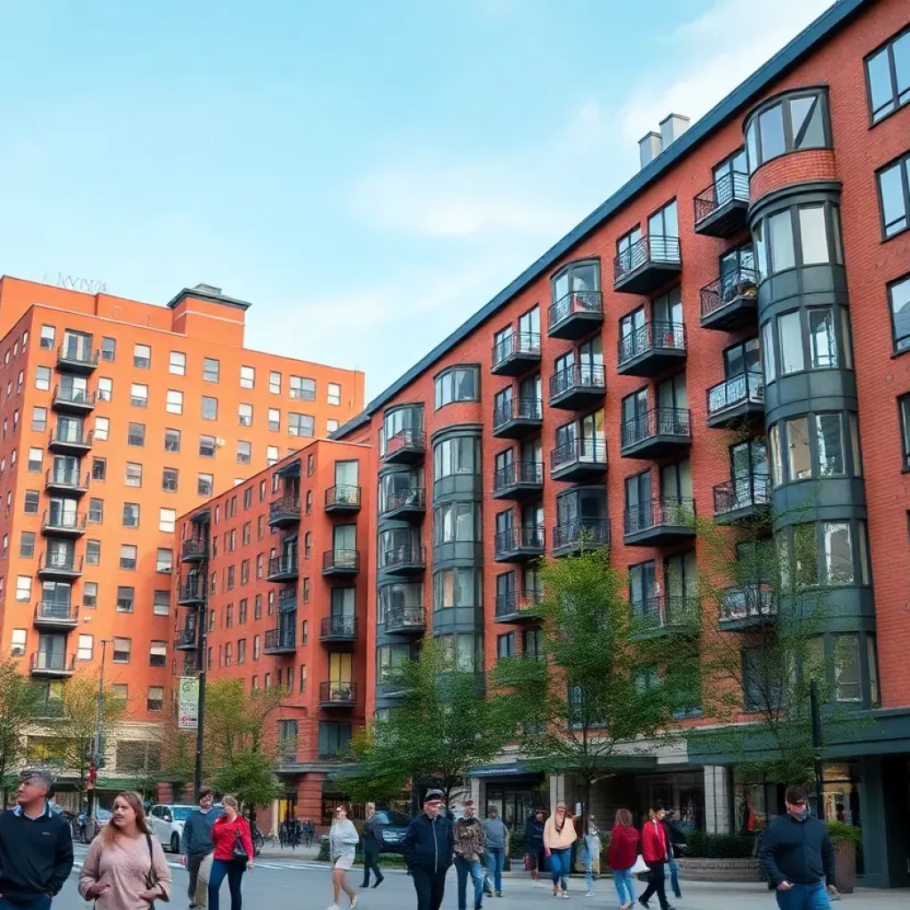 Boston cityscape depicting rental apartments and housing market challenges