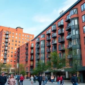 Boston cityscape depicting rental apartments and housing market challenges