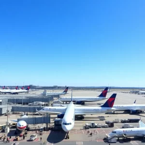 Delta Air Lines aircraft at Boston Logan International Airport