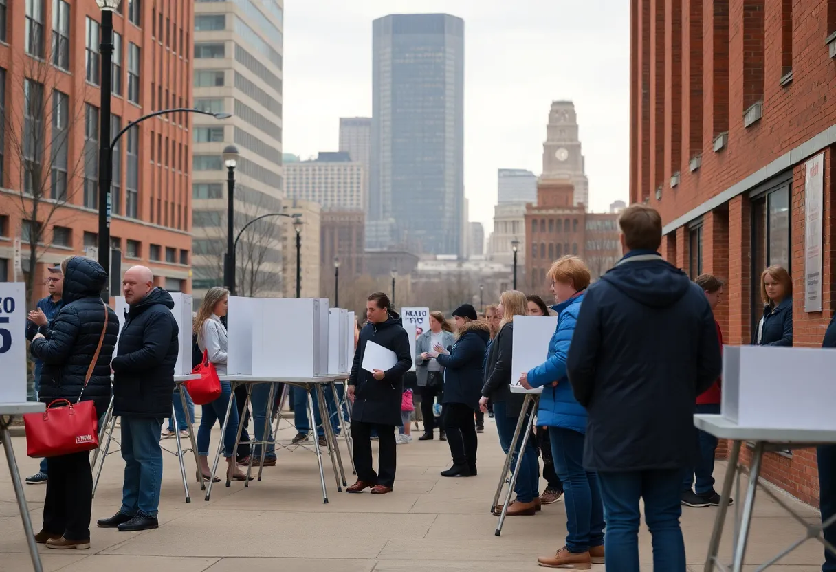 Voters at a polling place in Boston during mayoral election