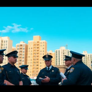 Boston police officers conducting a human trafficking operation