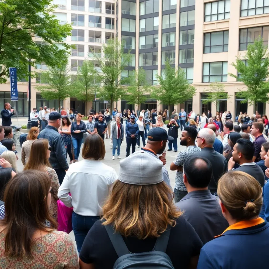 Mayor Wu's press conference on sanctuary policies in City Hall Plaza.