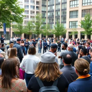 Mayor Wu's press conference on sanctuary policies in City Hall Plaza.