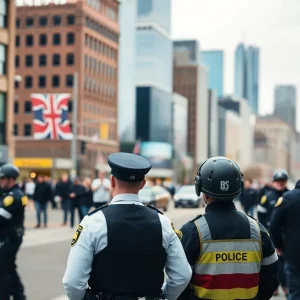 Police officers at a crime scene in Boston