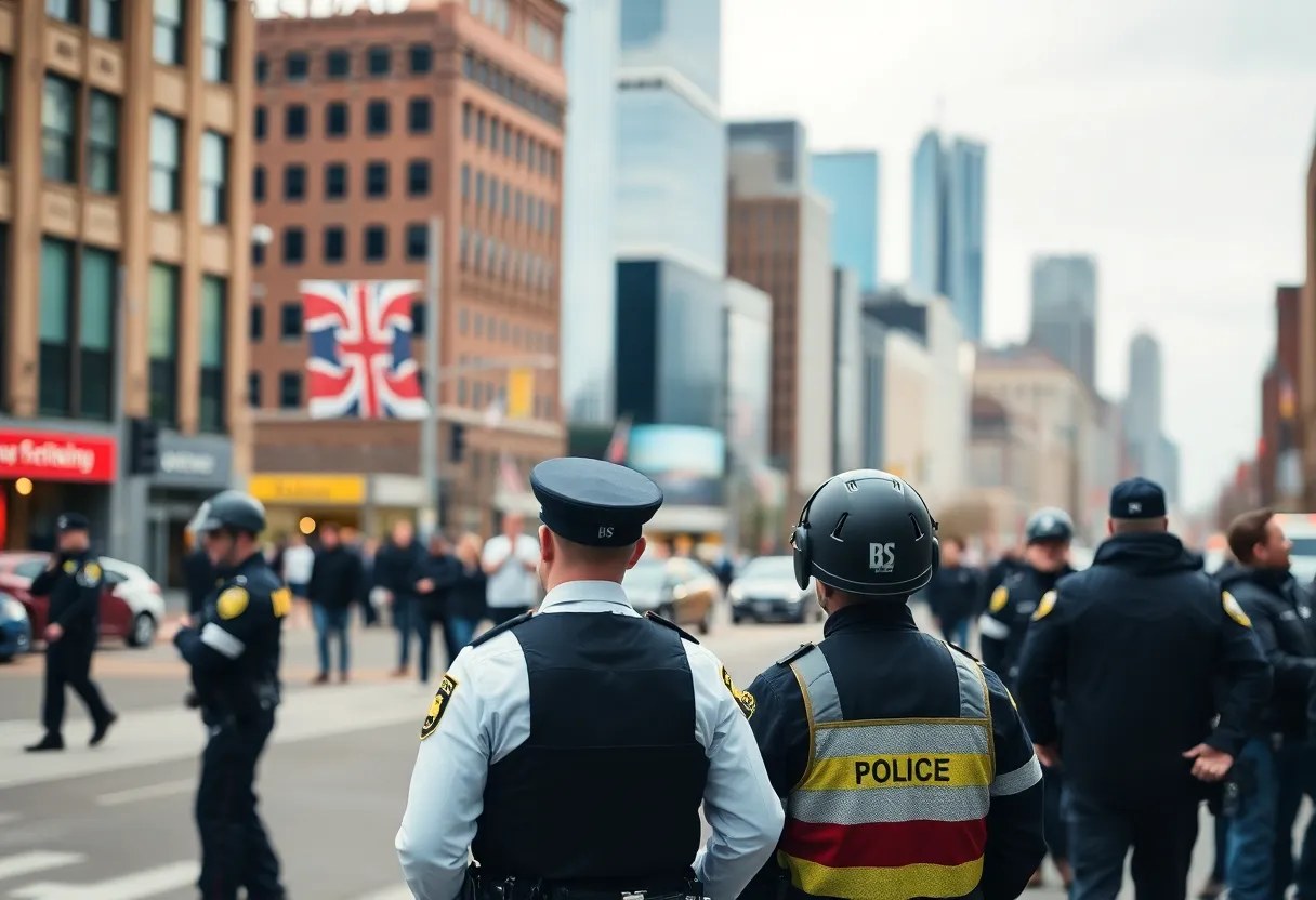 Police officers at a crime scene in Boston