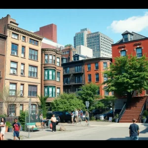 A vibrant Boston neighborhood reflecting efforts to combat gentrification.