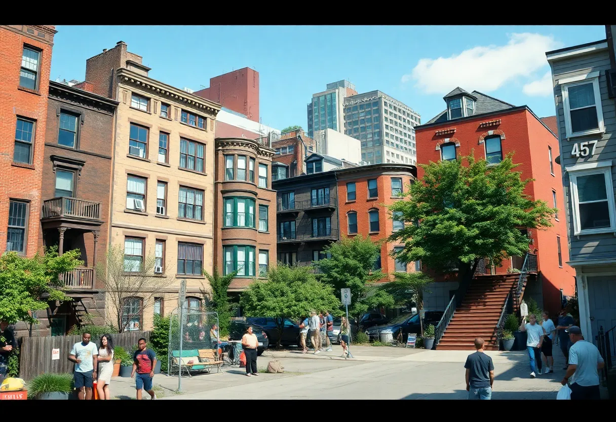 A vibrant Boston neighborhood reflecting efforts to combat gentrification.