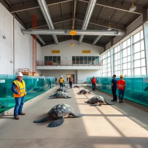 Updated marine center in Buzzards Bay with tanks and turtles
