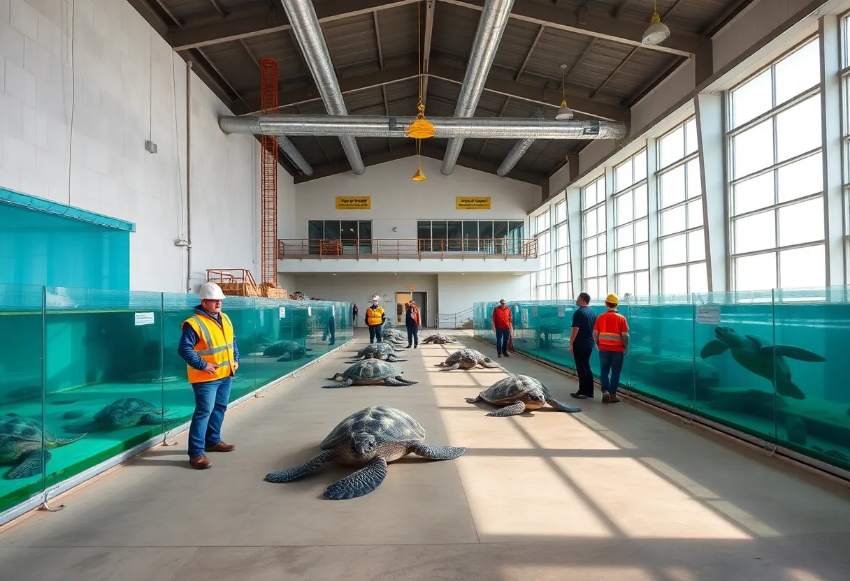 Updated marine center in Buzzards Bay with tanks and turtles
