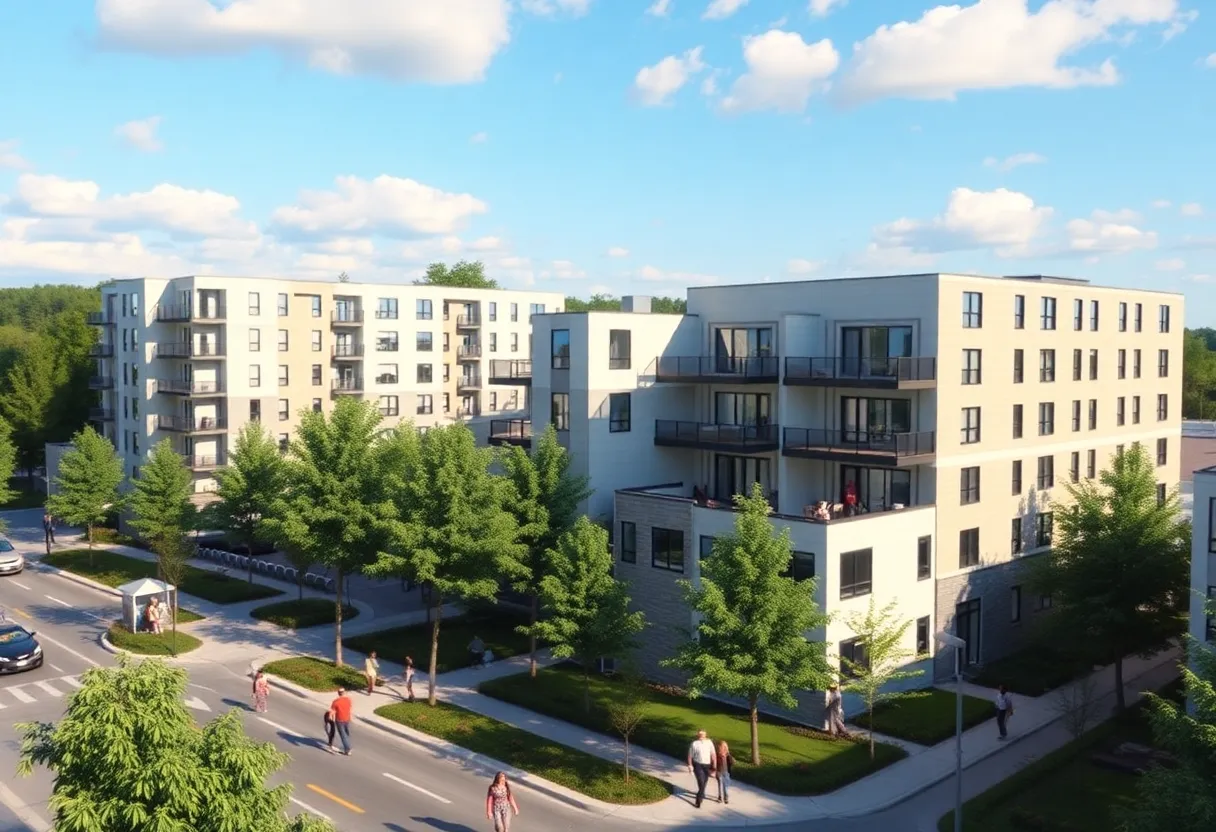 Rendering of a condominium development in Canton