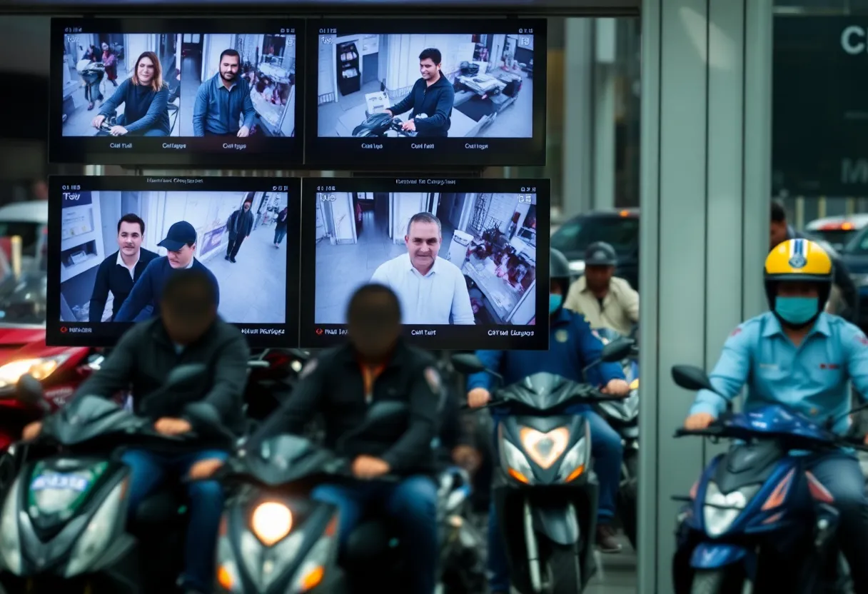 Photographs released by Boston police of individuals on motorbikes in connection with a shooting investigation.