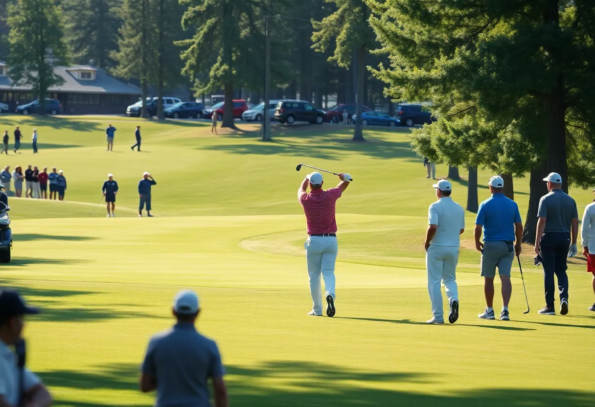 Golfers competing at a DP World Tour event