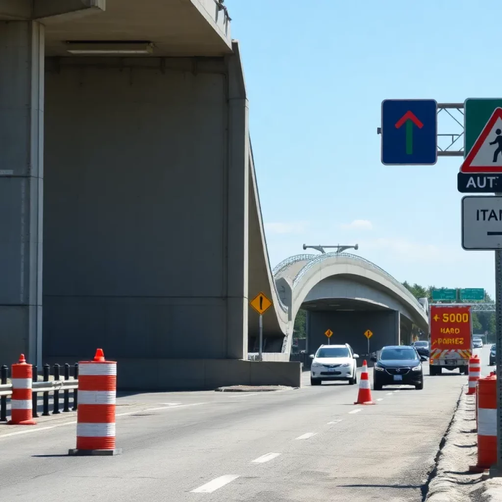Traffic delays due to emergency bridge repairs on the Massachusetts Turnpike