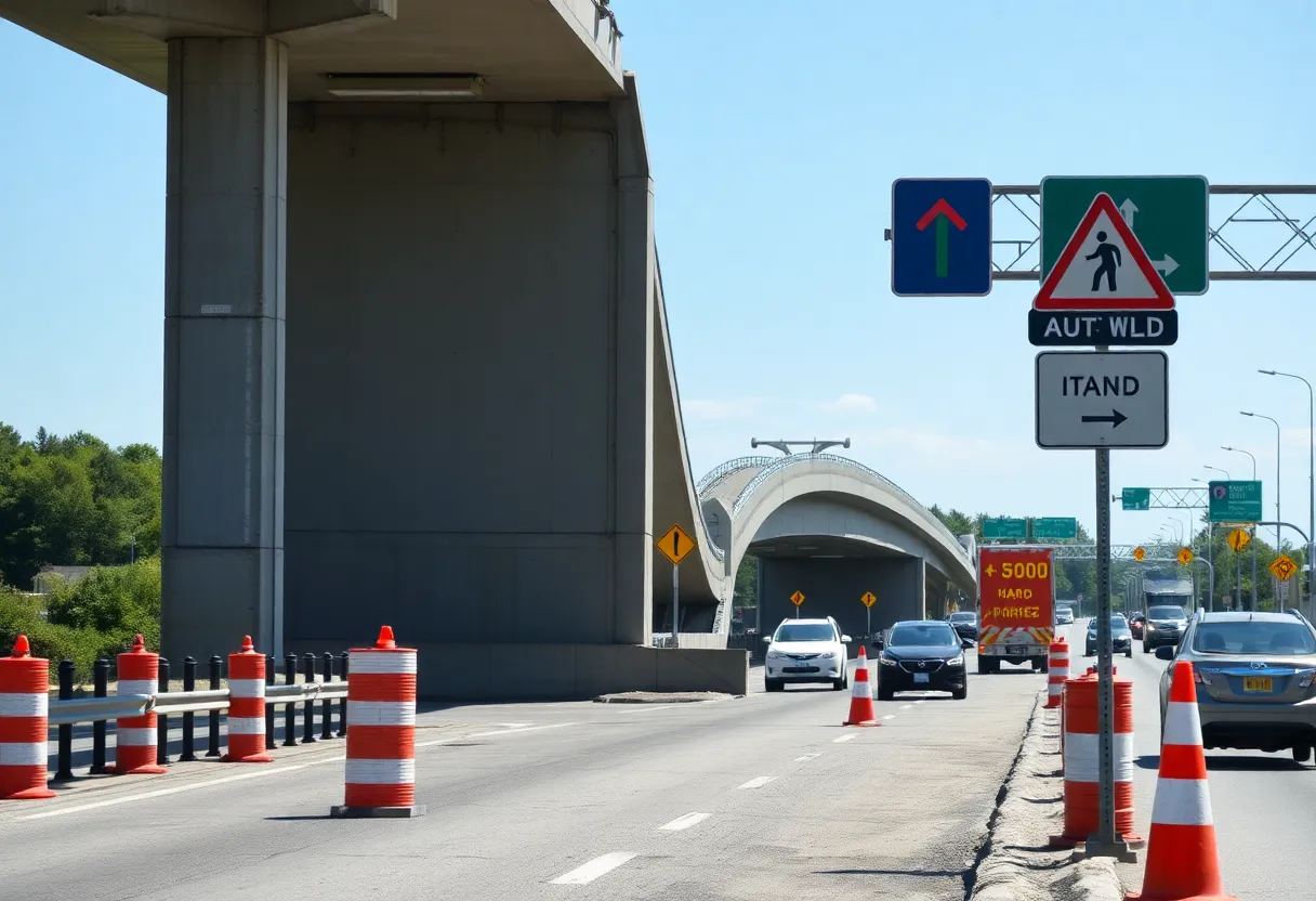 Traffic delays due to emergency bridge repairs on the Massachusetts Turnpike