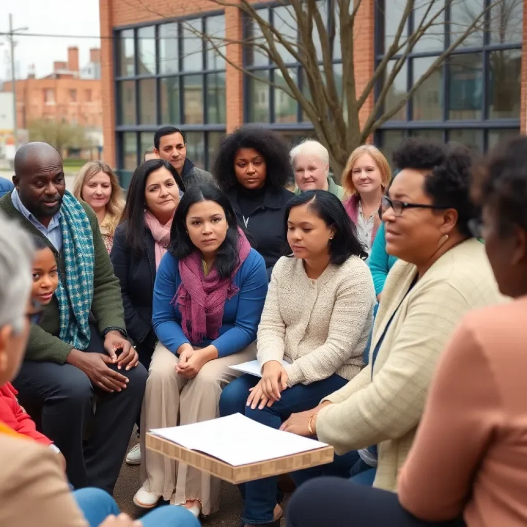 Families and advocates discussing housing solutions