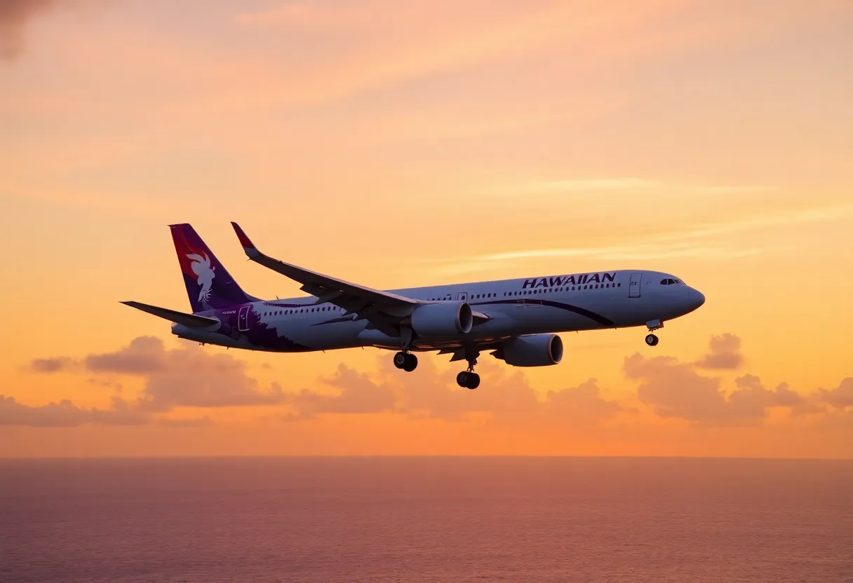 Hawaiian Airlines plane in flight