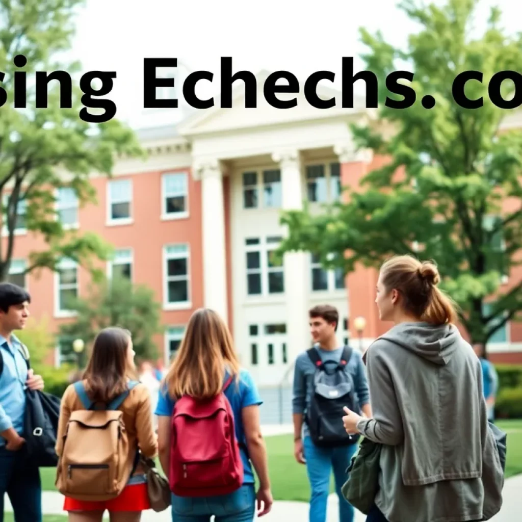 Students discussing on campus amidst rising higher education costs.