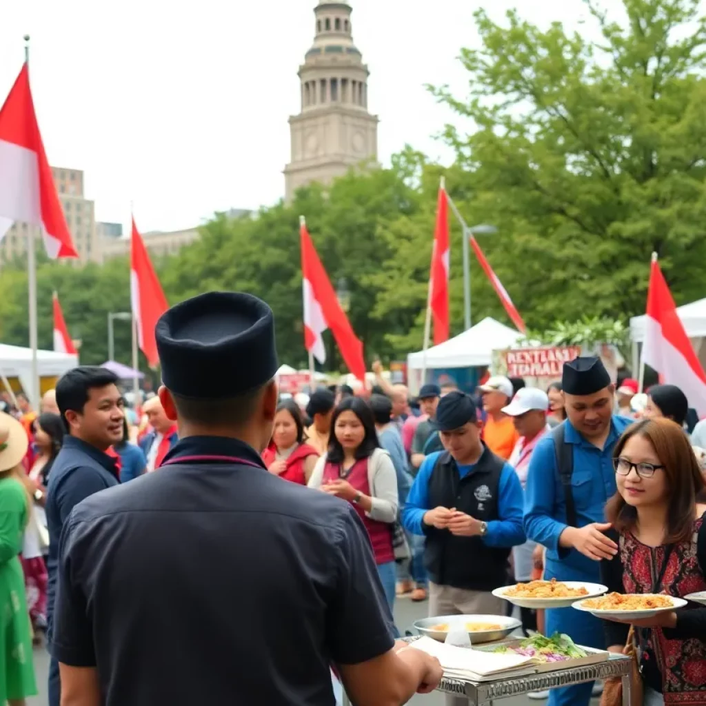Indonesian flag raising ceremony at Boston City Hall