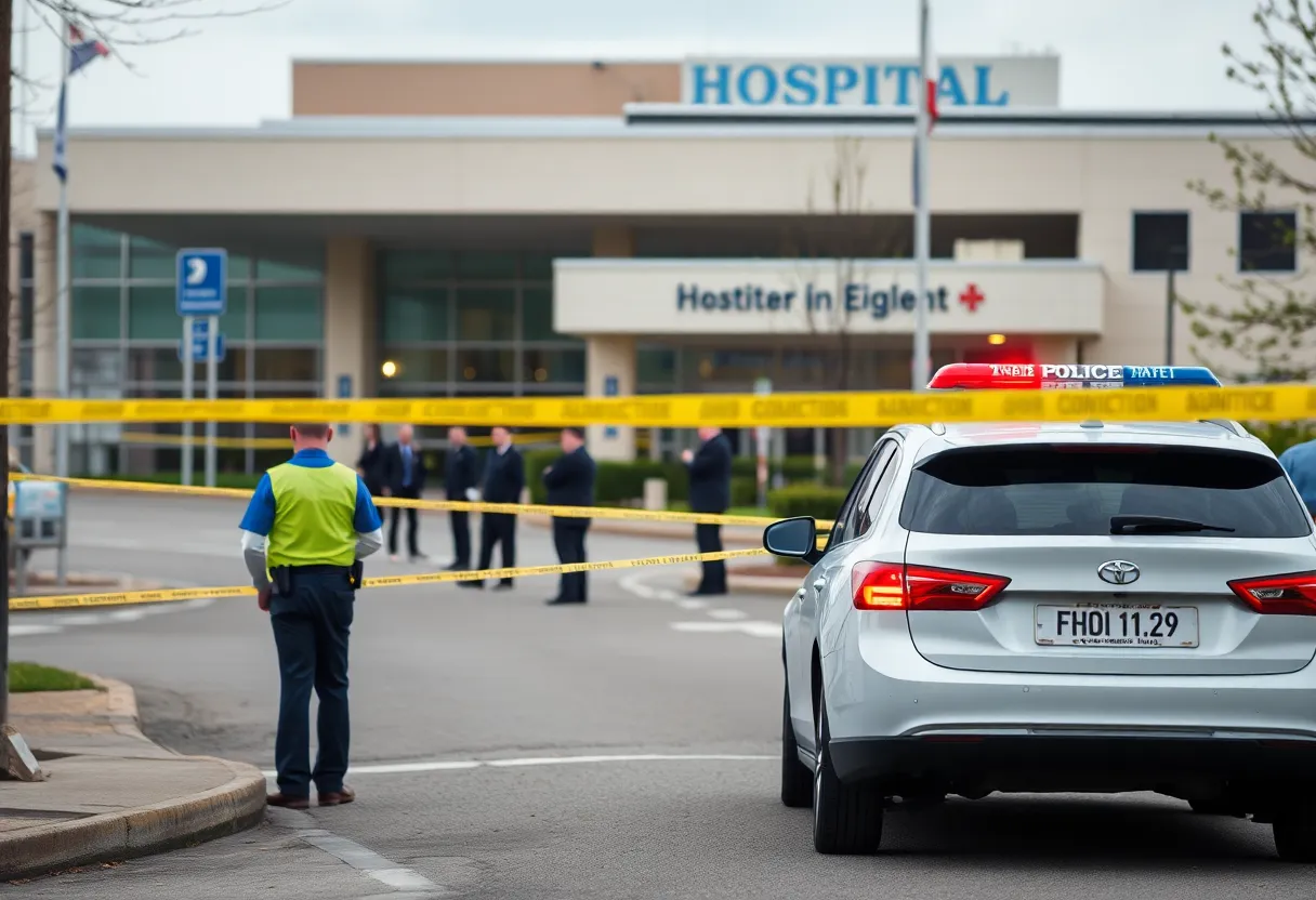 Police presence at Weymouth Hospital during a death investigation