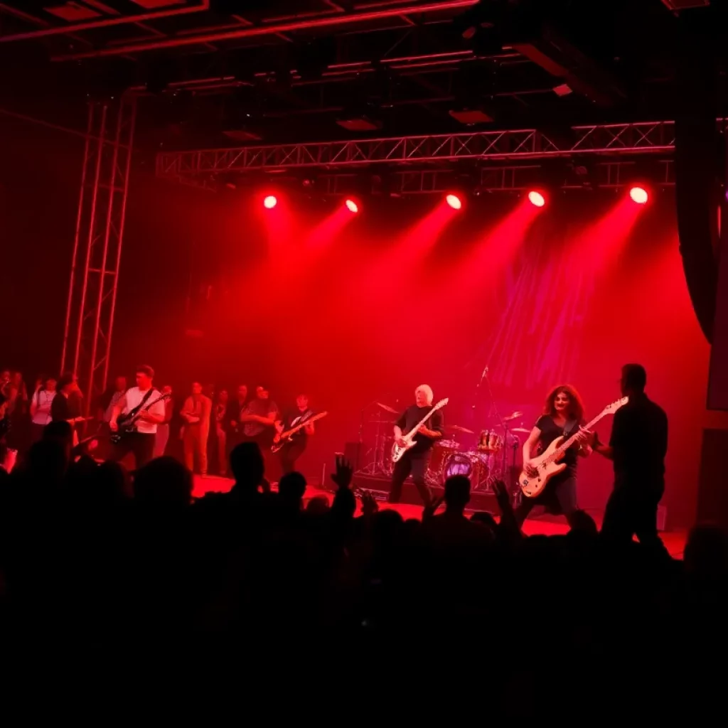 Musicians performing at the Joe Perry Project concert.