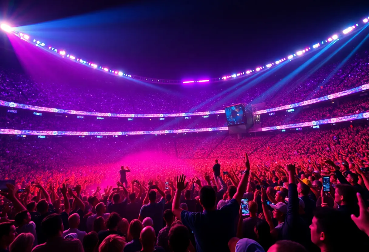 Jonas Brothers performing live at MetLife Stadium