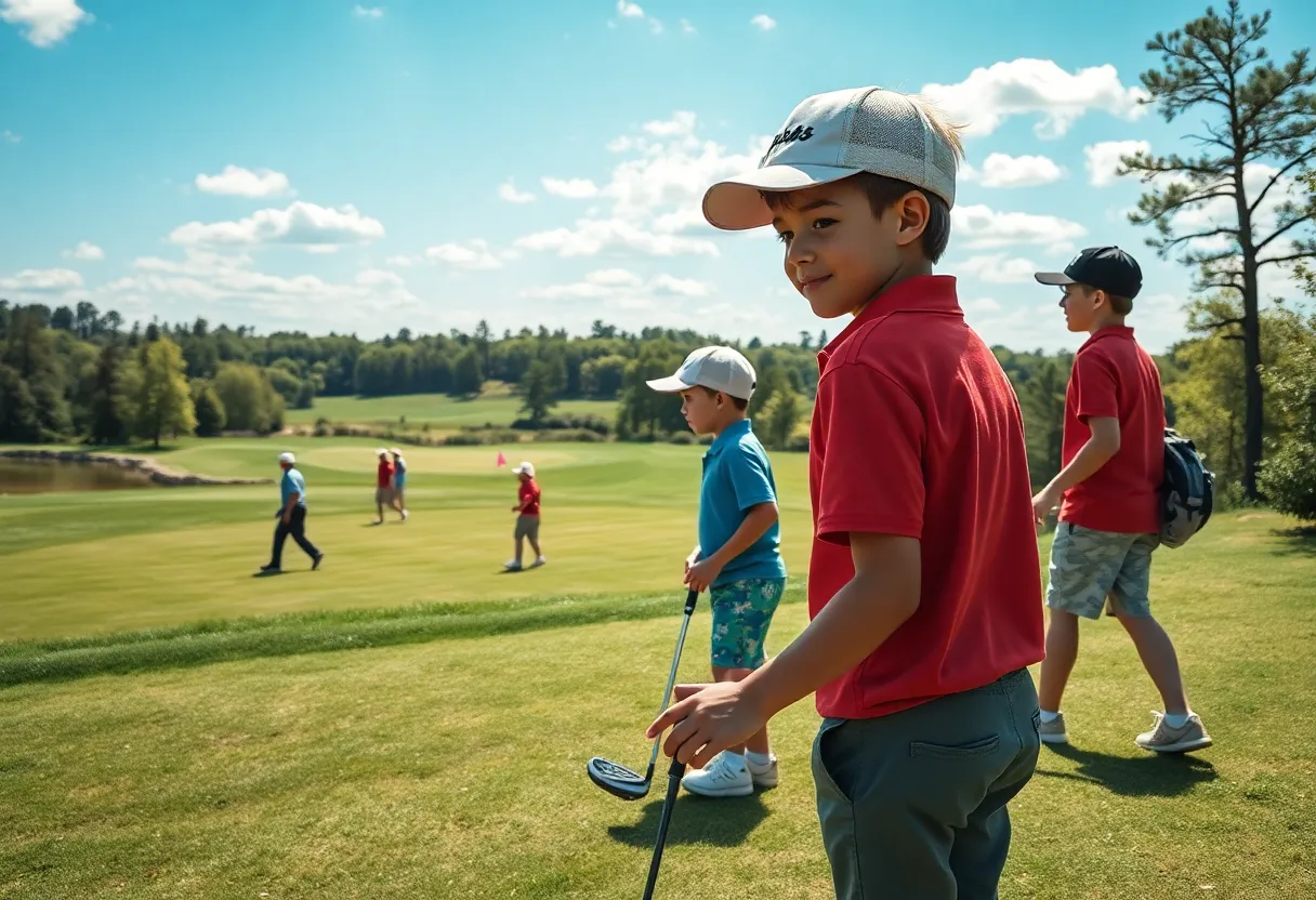 Young golfer participating in a tournament