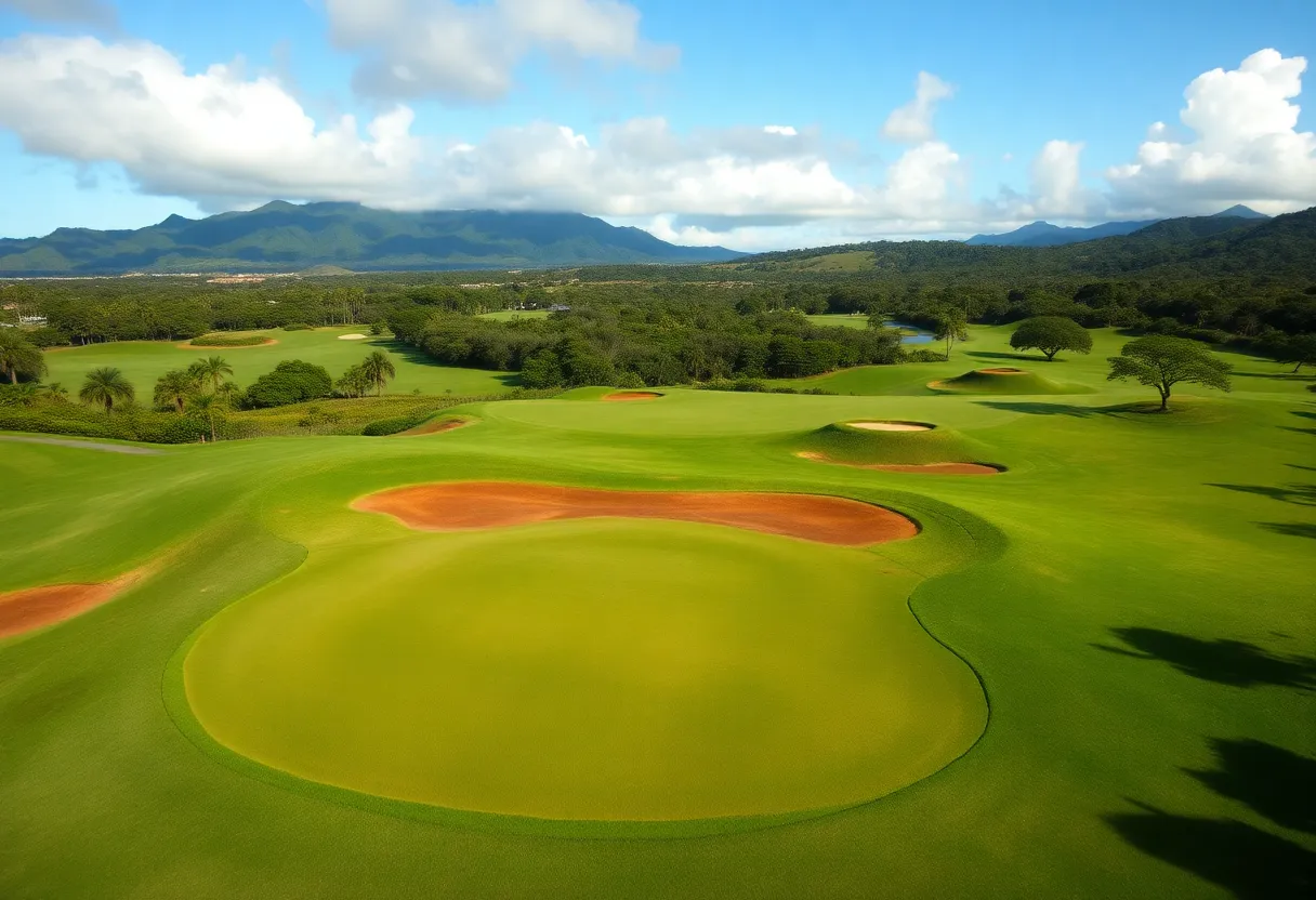 Brown patches on Kapalua Golf Course fairways