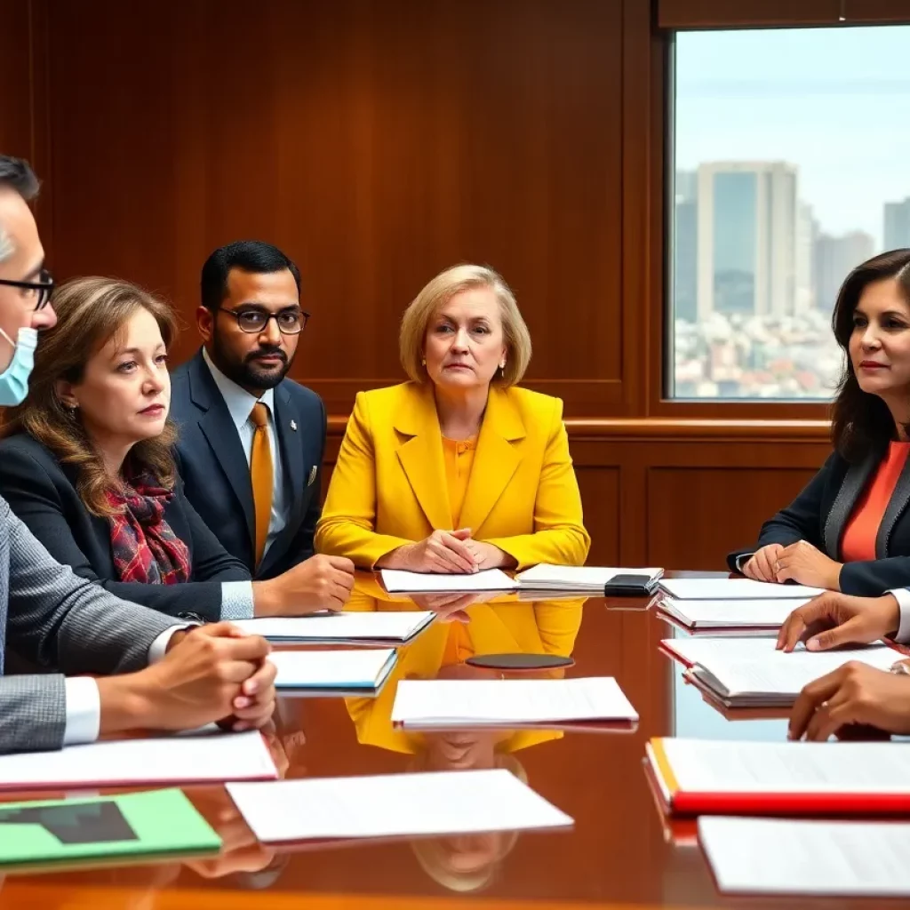 Lawmakers discussing immigration policy at a conference