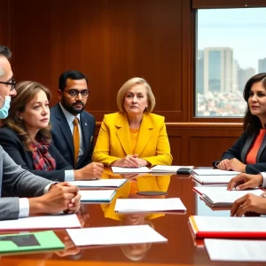 Lawmakers discussing immigration policy at a conference