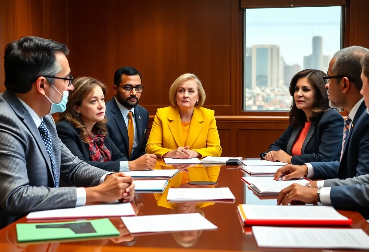 Lawmakers discussing immigration policy at a conference