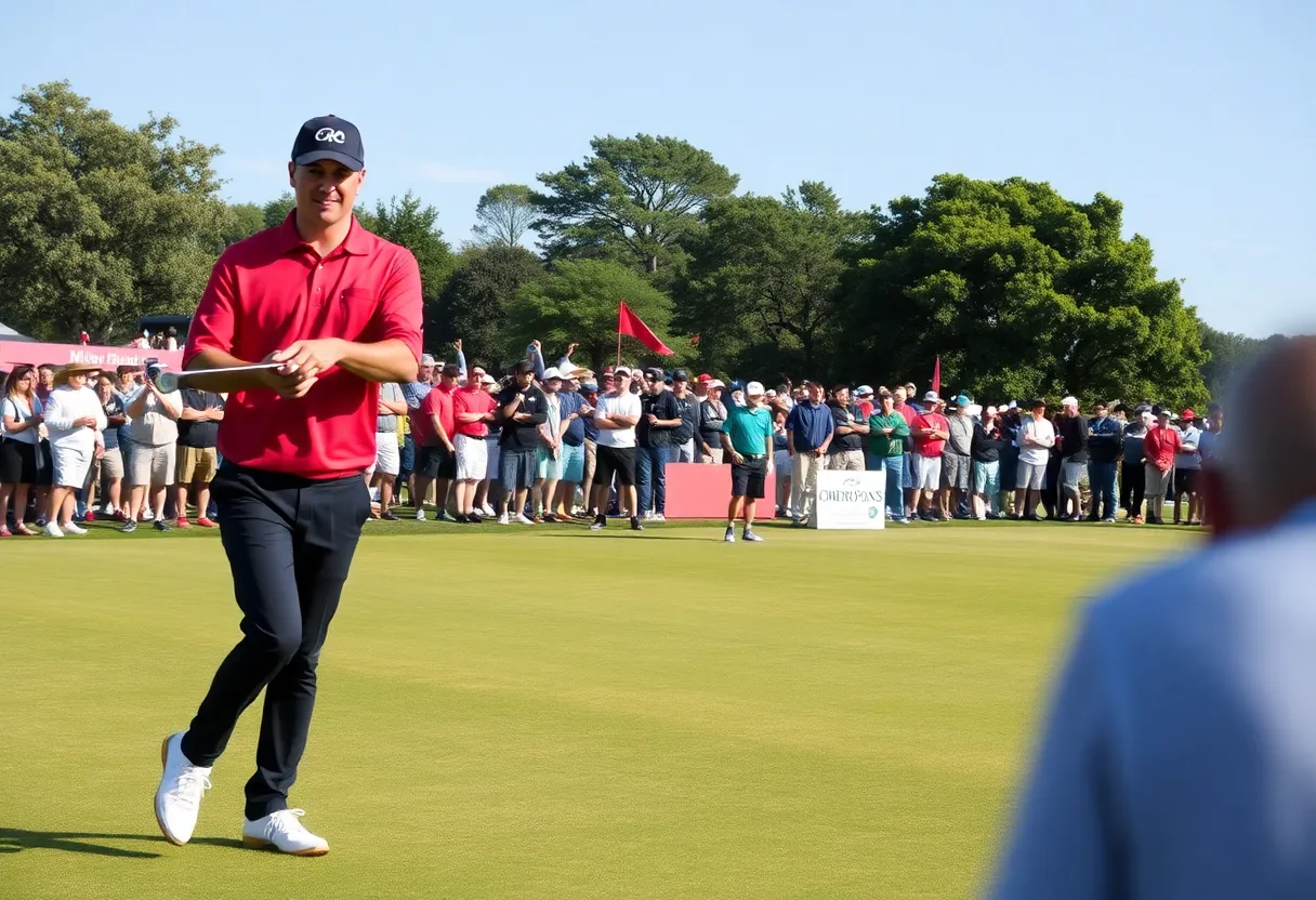 Players competing at a LIV Golf tournament