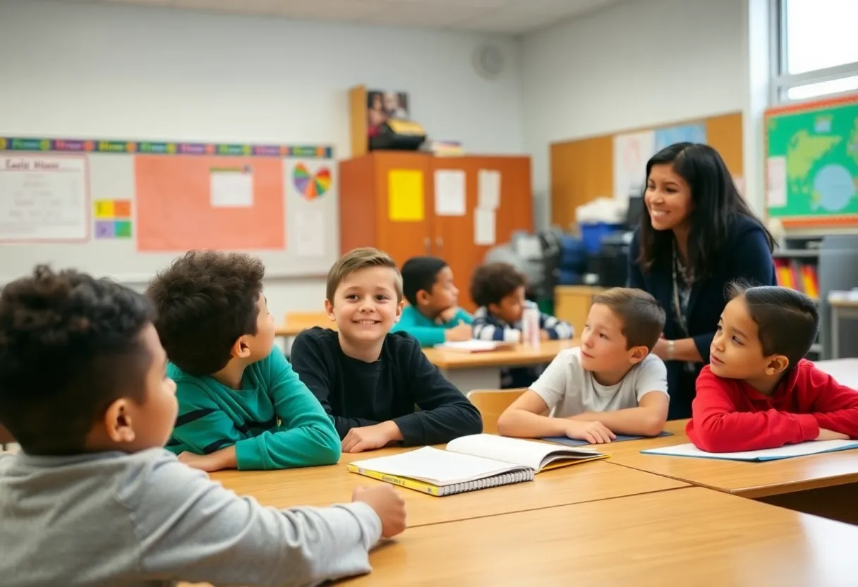 Engaged students learning in a Massachusetts classroom