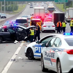 Multi-car crash on Route 1, emergency responders present